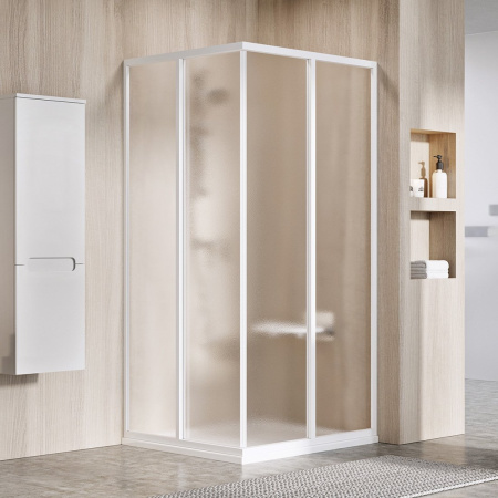 Фото душевой угол ravak supernova srv2-80 s 14v40102zg, профиль белый/стекло матовое