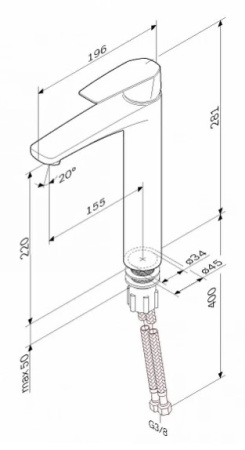 Фото смеситель для раковина am.pm gem высокий, хром