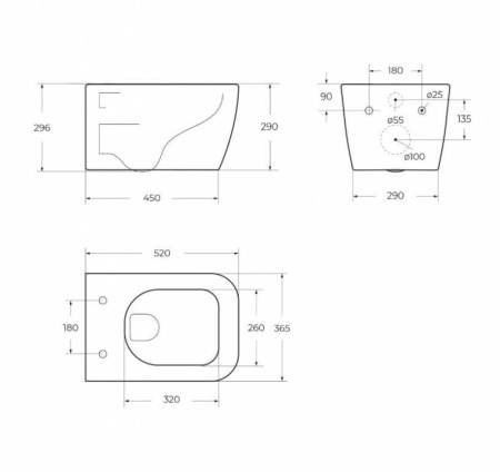 Фото унитаз подвесной безободковый belbagno genova bb1102ch, белый
