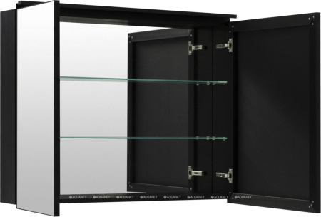 Фото зеркало-шкаф de aqua алюминиум 100 черный