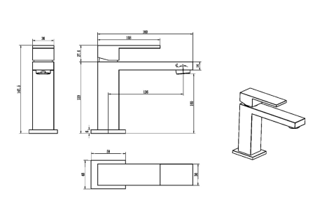 Фото смеситель для раковины boheme qubic 471-mw, белый матовый
