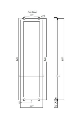 Фото полотенцесушитель электрический allen brau infinity 00305015 160*44 см с рейлингом и креплением, медь браш