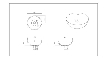 Фото раковина накладная bravat circle c22283w-eng, белая