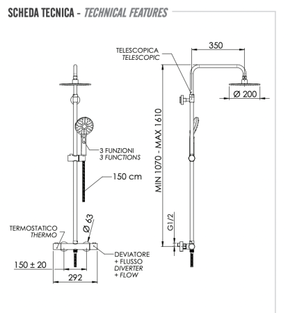 Фото душевая система термостатическая remer elegance eq32a8mpmd20, хром