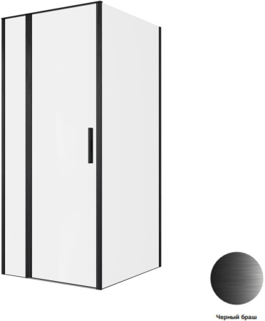 Фото душевой угол allen brau priority 3.31027.bba + 3.31048.bba 90*100*200 см, профиль черный браш