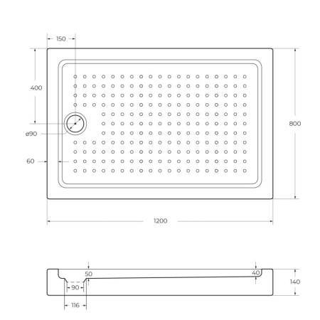 Фото поддон акриловый cezares tray-a-ah-120/80-15-w0 120*80 см, белый