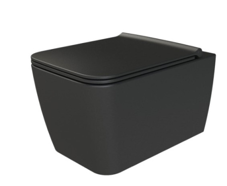 Фото унитаз подвесной boheme zen 967-b, черный матовый