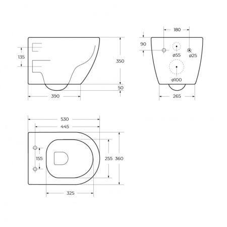 Фото унитаз подвесной безободковый cezares stream-tor czr-2426-th-tor/sc, сиденье микролифт