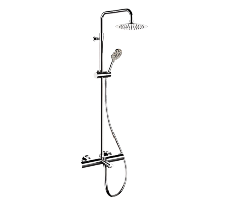 Фото душевая система термостатическая с изливом remer eq34a8mpufm25g, хром