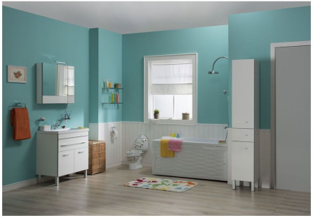 Фото пенал напольный aquanet верона 35 б/к белый