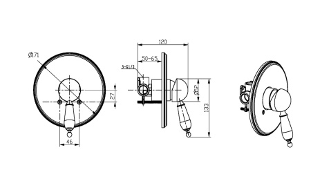 Фото смеситель для душа встраиваемый boheme crystal 285-crst, золото