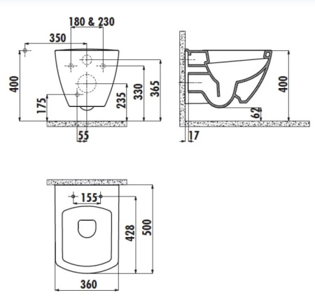 Фото унитаз подвесной с биде creavit tetra tp326-00cb00e-0000