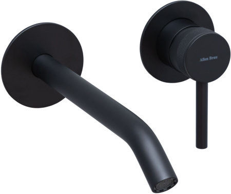 Фото смеситель для раковины allen brau priority 5.31a03-31 встраиваемый в стену, черный матовый
