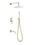Фото душевая система с изливом boheme uno 464-2-wg, белая матовая/золото