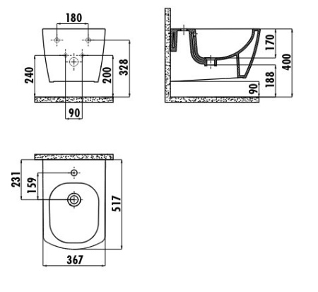 Фото биде подвесное creavit elegant