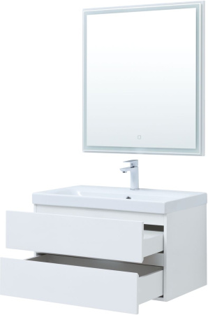 Фото комплект мебели aquanet беркли 80 белый глянец (2 ящика)