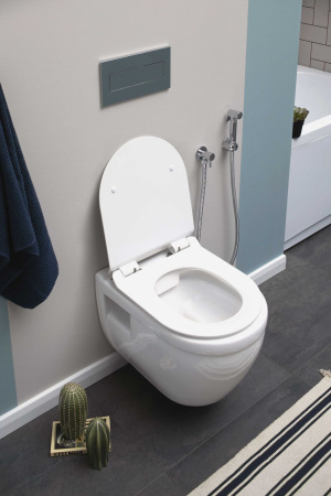 Фото унитаз подвесной безободковый aquanet rimless glide-w cl-11042 белый, сиденье микролифт