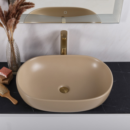 Фото раковина накладная belbagno bb1084-h316 60*42 см, бежевая