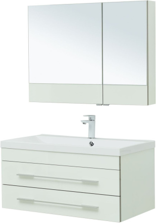 Фото комплект мебели aquanet верона 90 белый (подвесной 2 ящика)