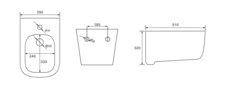 Фото биде подвесное aquatek дива aq1012-00, 510*350*320 мм, цвет белый