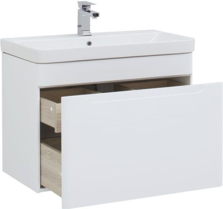 Фото тумба подвесная с раковиной aquanet софия 80 белый