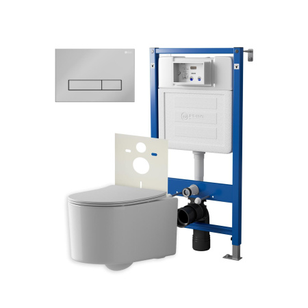 Фото сет: инсталляция point элемент pn45120 + клавиша меркурий хром pn44831c + унитаз веста pn41701