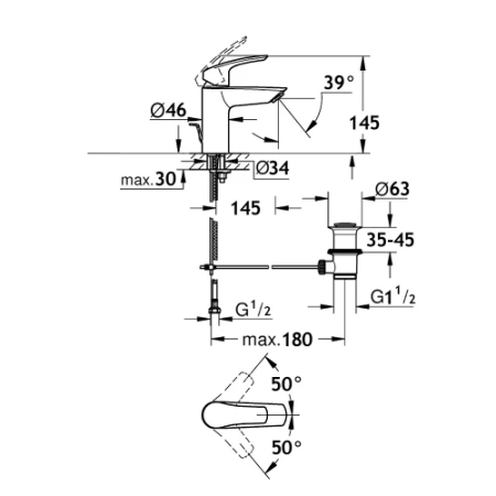Фото смеситель для раковины aquame prato aqmp6131, хром