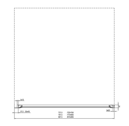 Фото неподвижная стенка ravak supernova apss-75 94030ur2zg 75*198 см, профиль сатин/стекло матовое 