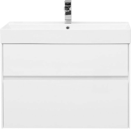 Фото тумба подвесная с раковиной aquanet бруклин 85 белый