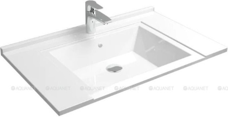 Фото раковина для тумбы de aqua квадро 80 wk 010, белая