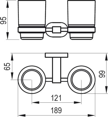 Фото стакан настенный двойной ravak chrome cr 220.00 x07p189, хром