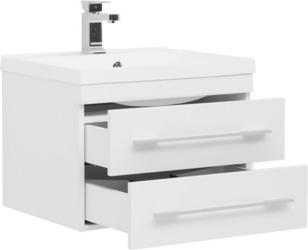 Фото тумба подвесная с раковиной aquanet нота 58 белый