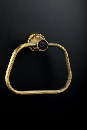 Фото полотенцедержатель кольцо boheme royale cristal black br 10925-br-b, бронза