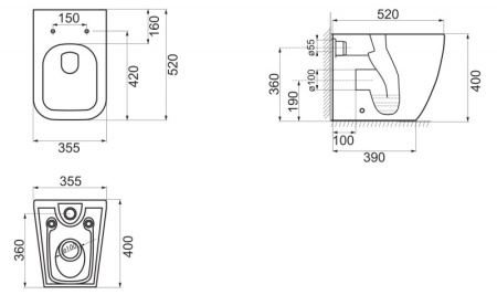 Фото унитаз приставной belbagno alpina bb10100cb, белый