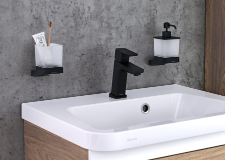 Фото держатель со стаканом ravak 10° td 210.20 x07p557, черный