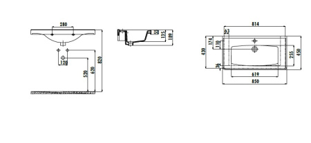 Фото раковина мебельная creavit sera 85 см tf185-00cb00e-0000, белая