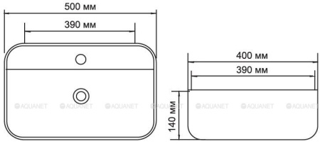 Фото раковина накладная aquanet soul-2 50*40 см, белая