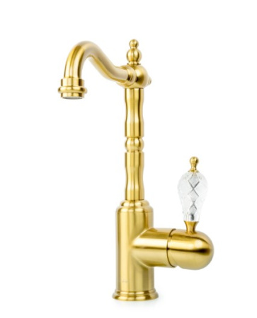 Фото смеситель для раковины boheme crystal 302-crst, бронза