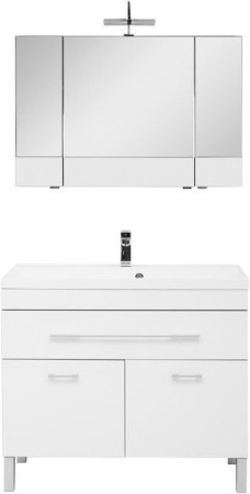 Фото комплект мебели aquanet верона new 100 белый (напольный 1 ящик 2 дверцы)