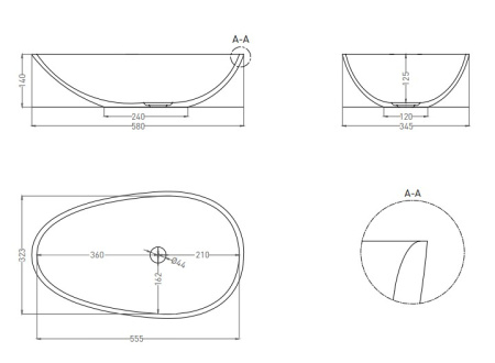 Фото раковина salini s-stone paola 1101201smrf, матовая покраска по ral полностью Фото раковина salini s-stone paola 1101201smrf, матовая покраска по ral полностью