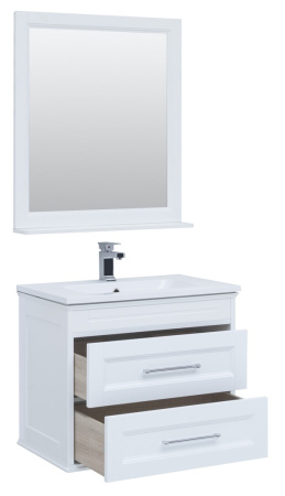 Фото комплект мебели aquanet бостон м 80 белый( лит. мрамор)