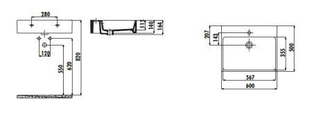 Фото раковина creavit next 60*50 см nx260-00cb00e-0000, белая