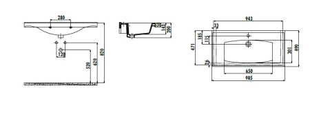 Фото раковина мебельная creavit sera 100 см tf200-00cb00e-0000, белая