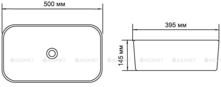 Фото раковина накладная aquanet lake-1-mb 50*39,5 см, черная матовая