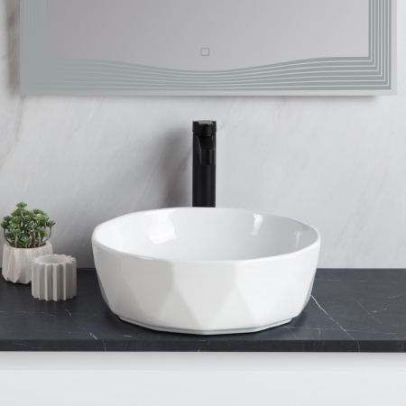 Фото раковина накладная belbagno bb1409 41*41 см, белая