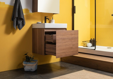 Фото тумба подвесная с раковиной aquanet нью-йорк 60 орех