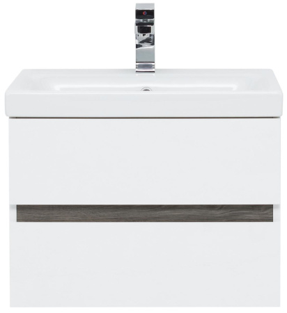 Фото комплект мебели aquanet беркли 60 белый/дуб рошелье (зеркало белое)