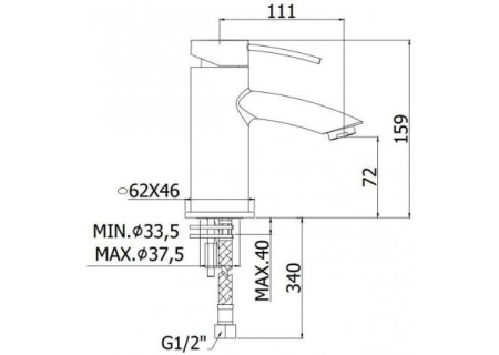 Фото смеситель для раковины paffoni berry br071cr, хром