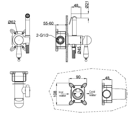 Фото гигиеническая душ boheme brillante 436, хром