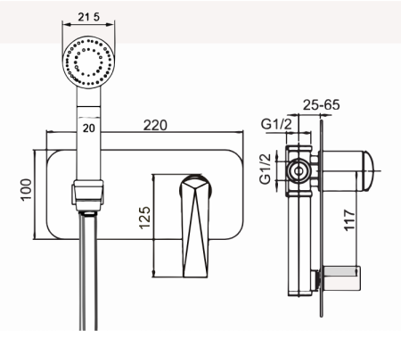 Фото гигиенический душ boheme venturo 387-b, черный/золото